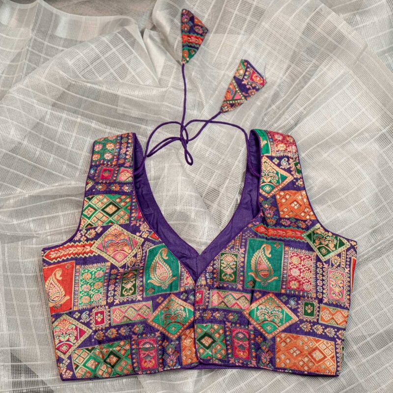 Ready-Made Blouse with Adjustable Fit for Women